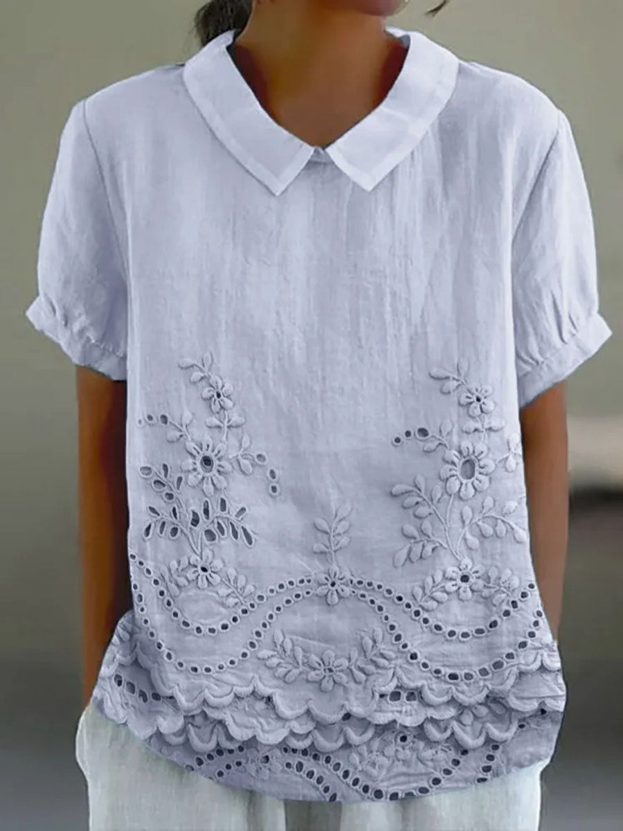 Tabea – Bluse mit Blumenstickerei – Produktansicht 3