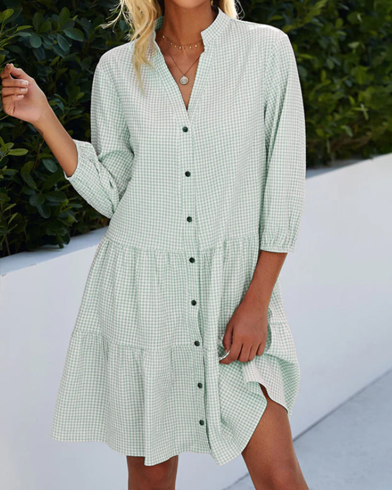 Leichte A-Linien-Sommerkleid mit Karomuster – Juliette
