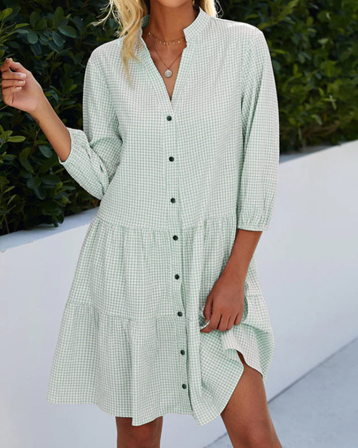 Leichte A-Linien-Sommerkleid mit Karomuster – Juliette