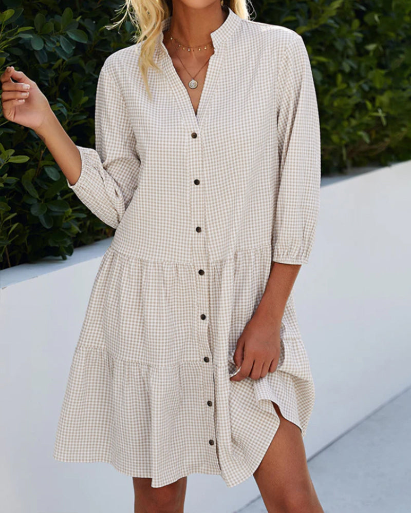 Leichte A-Linien-Sommerkleid mit Karomuster – Juliette