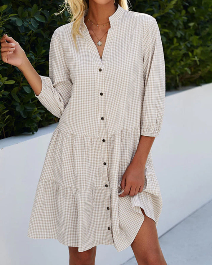 Leichte A-Linien-Sommerkleid mit Karomuster – Juliette