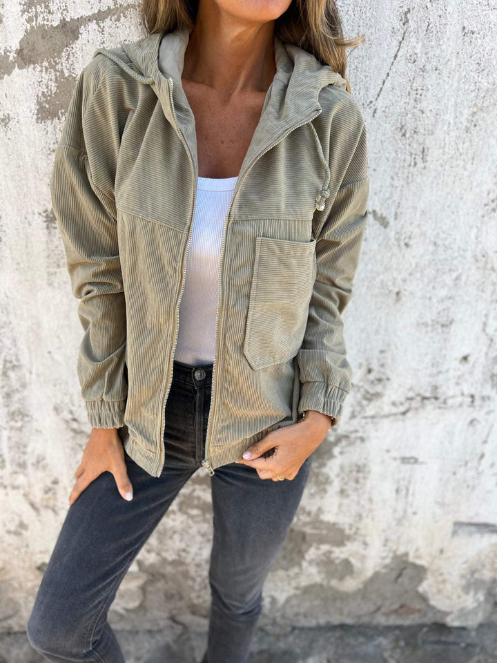 Damen Freizeitjacke mit Kapuze und Reißverschluss – Liana