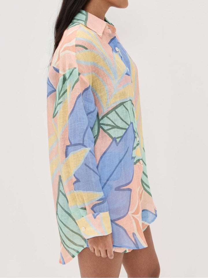 Karin – Kurzes Set mit Print Foglie tropisch – Produktansicht 4