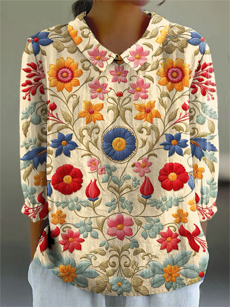 Milena – Künstlerische Bluse mit Print – Produktansicht 1