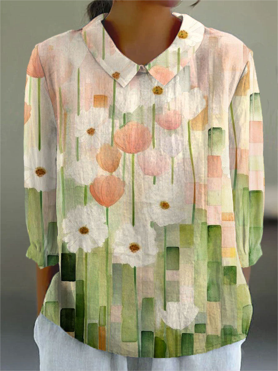 Hannah-Ida – Künstlerische Bluse mit Print – Produktansicht 1