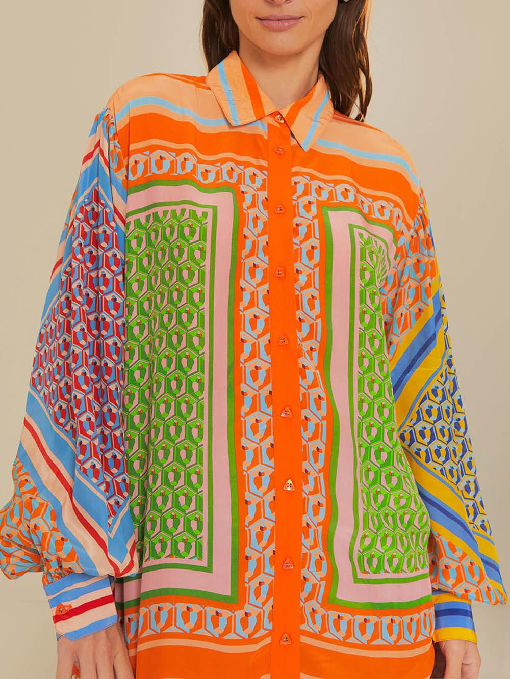 Anneliese – Einzigartige Bluse Colorata mit Look tropisch – Produktansicht 2