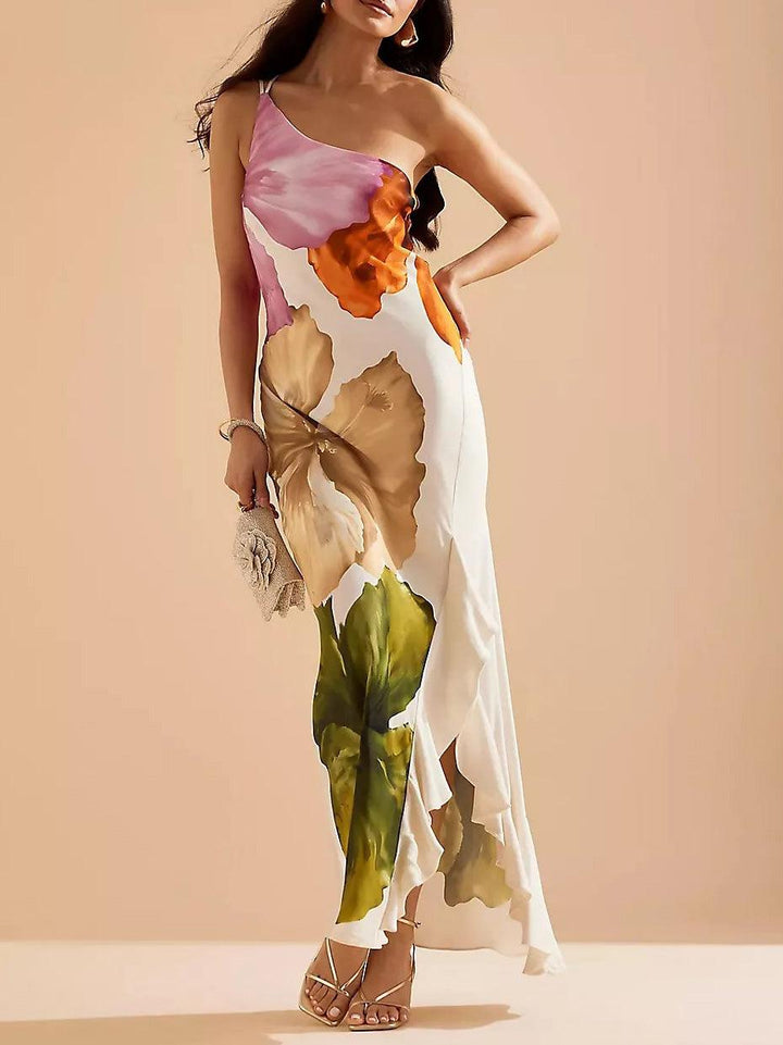 Merle – Maxikleid elegant mit Blumenprint und freien Schultern – Produktansicht 1