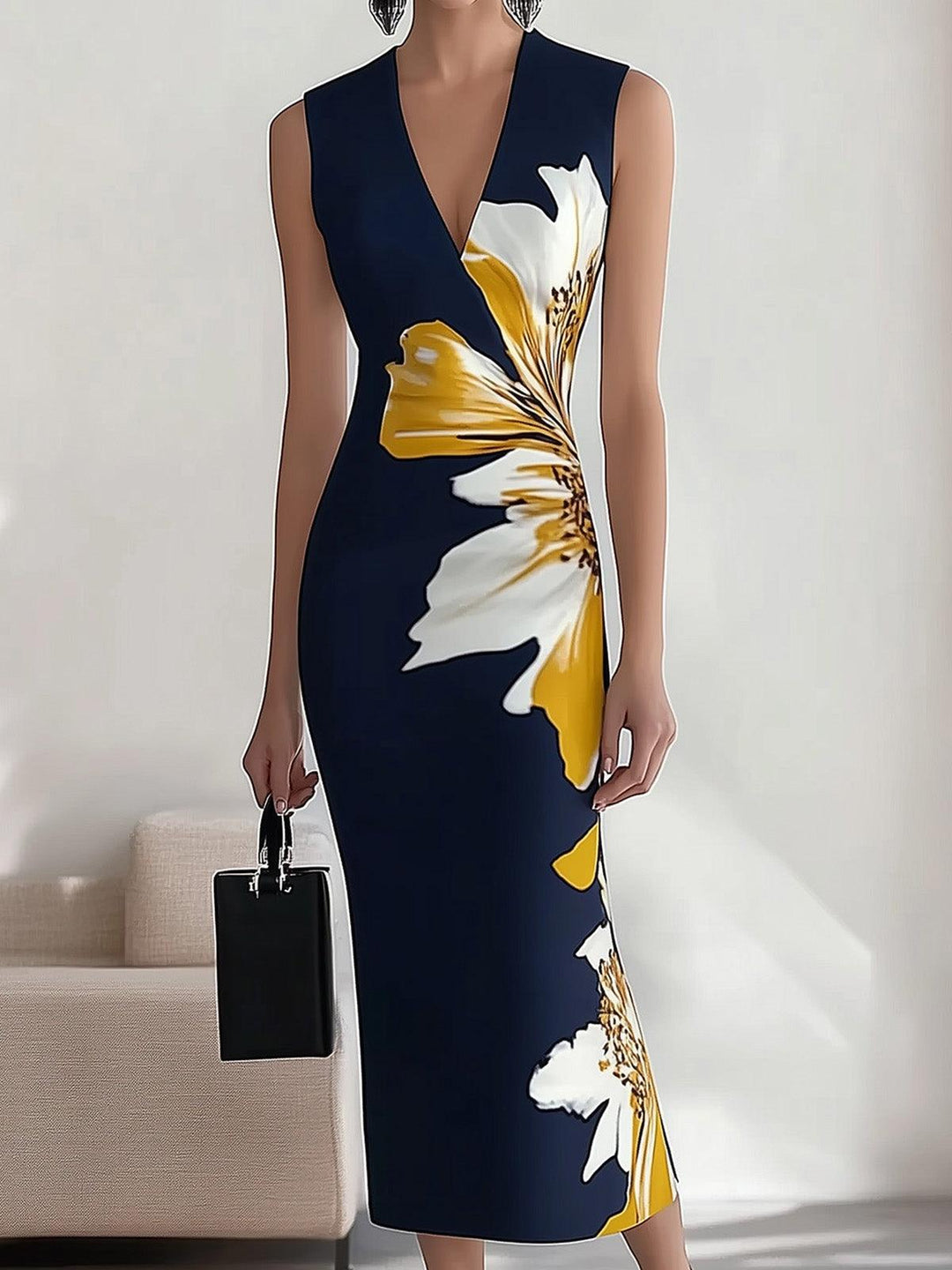 Helene – Midikleid elegant für Festival Glamour für den Strand – Produktansicht 2