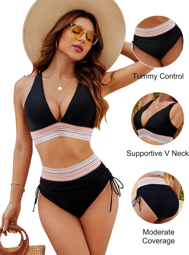 Formendes Bikini-Set mit High-Waist-Slip & Push-up-Top – Selina | 1 kaufen, 1 gratis
