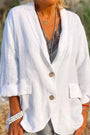 Leichter Leinenblazer Damen mit Knöpfen – Clara