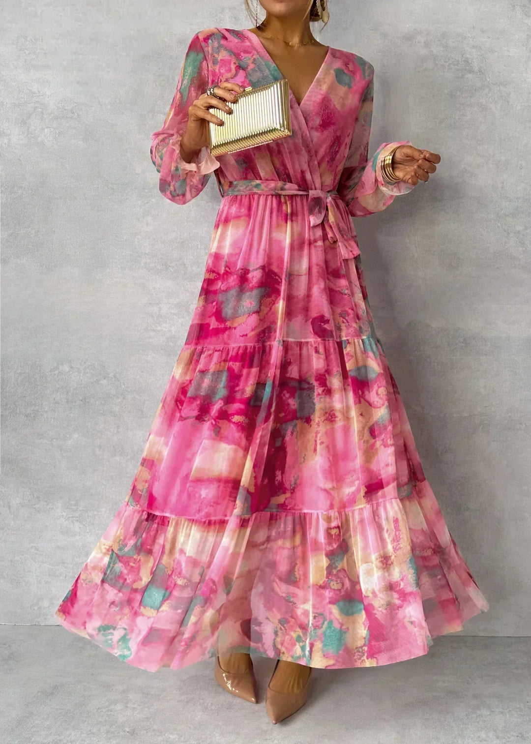 Florales Wickel-Maxikleid – Viviana