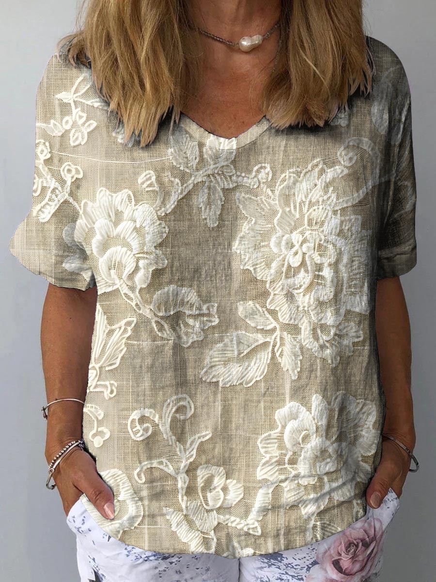 Tamara – Künstlerische Bluse mit Print – Produktansicht 1