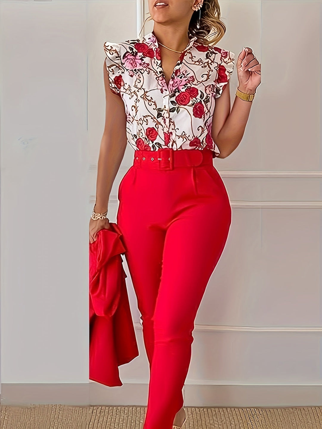 Marie – Elegantes Set mit Flügelärmeln – Produktansicht 4