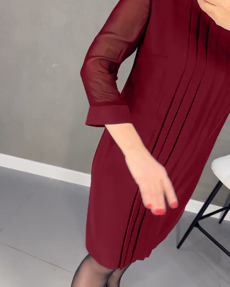 Elegantes Shiftkleid mit Mesh-Details – Gabrielle
