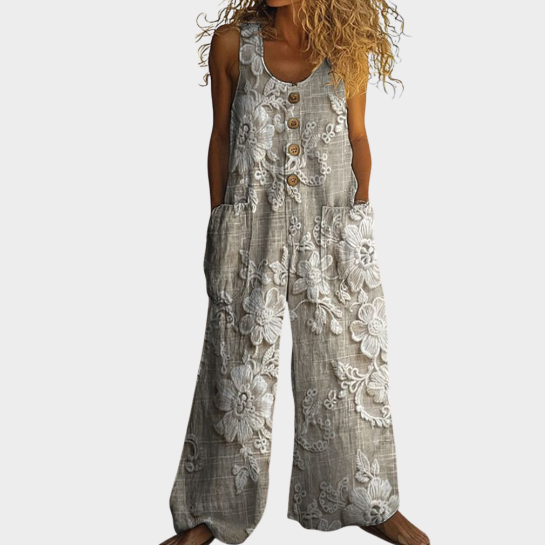 Liesel-Marie – Fließender bedruckter Jumpsuit – Produktansicht 1