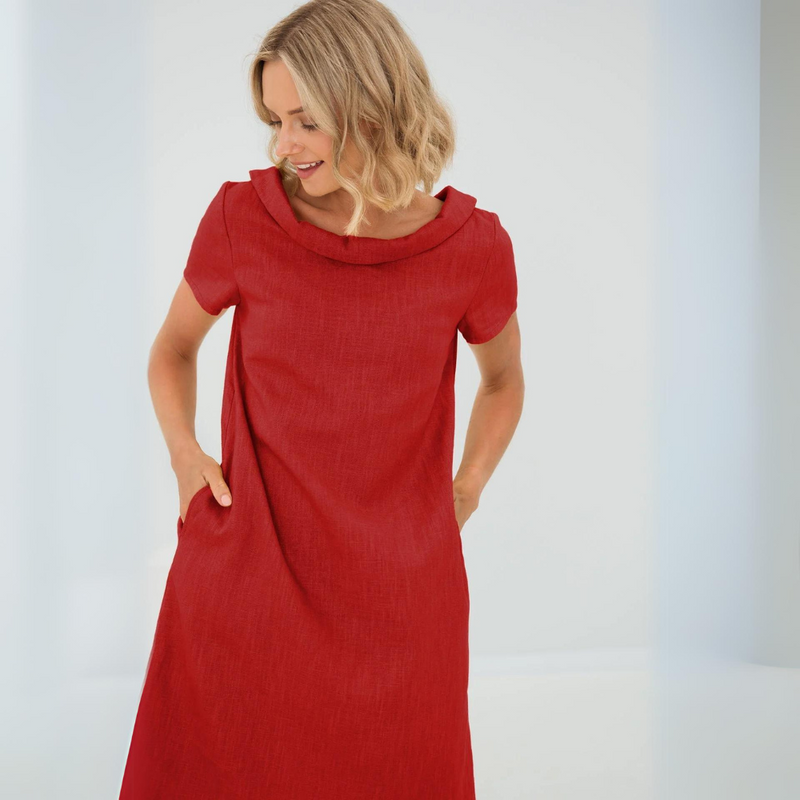 Leinen Sommerkleid mit Midi-Länge – Fenna