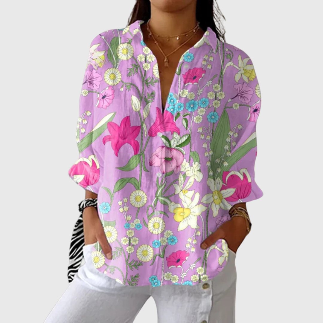 Ricarda – Leichte farbenfrohe Bluse mit Print – Produktansicht 1