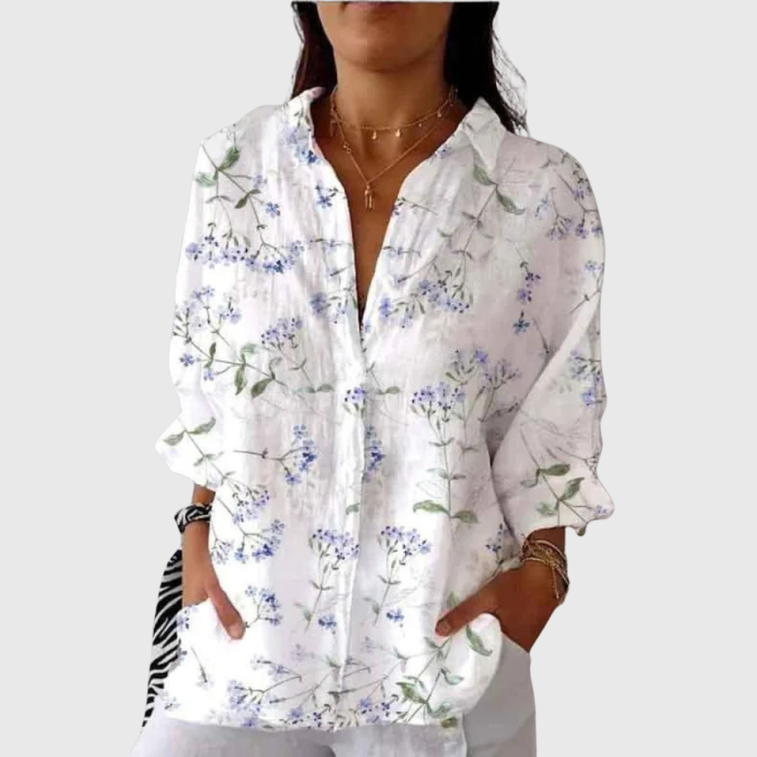 Olga – Leichte farbenfrohe Bluse mit Print – Produktansicht 1
