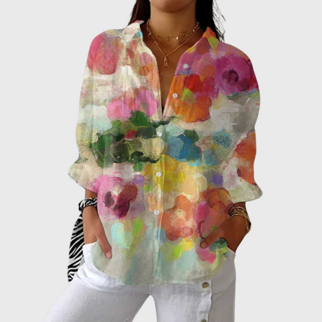 Lotte – Leichte farbenfrohe Bluse mit Print – Produktansicht 1