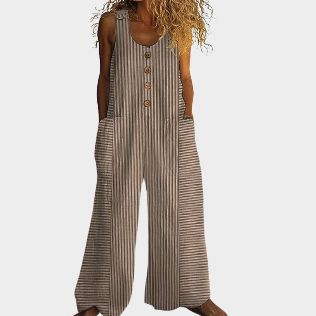 Minna – Fließender bedruckter Jumpsuit – Produktansicht 1