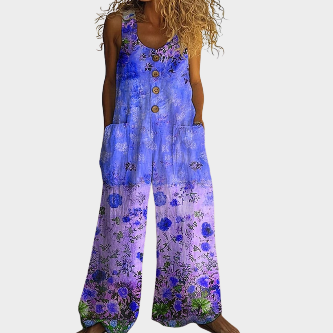 Lore – Fließender bedruckter Jumpsuit – Produktansicht 1