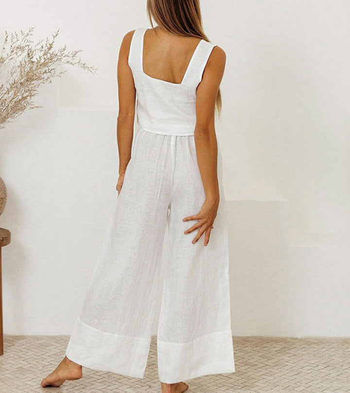 Helene – Set aus minimalistischem Top und ausgestellter Hose – Produktansicht 5