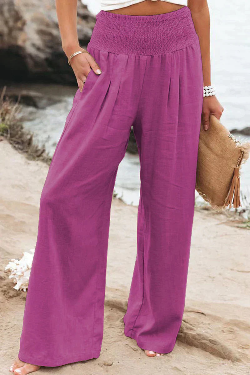 Damen Sommer Leinenhose mit Luftigem Schnitt und Entspannter Passform – Alvera