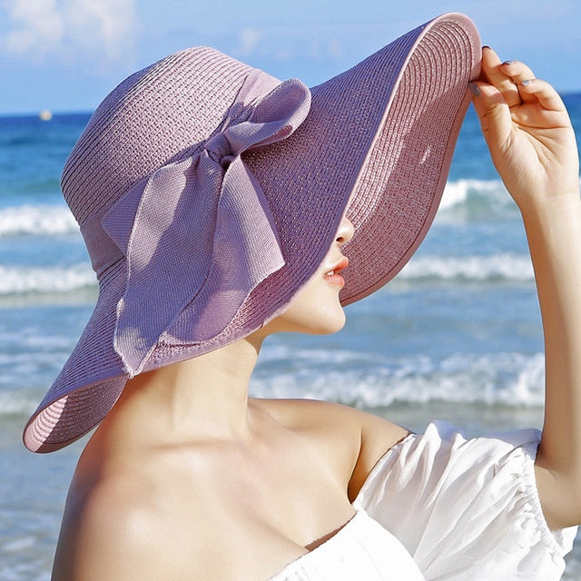 Damen-Strohhut mit Sonnenschutz – Candy