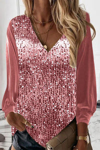 Schlichte Damen Glitzerbluse – Elodie