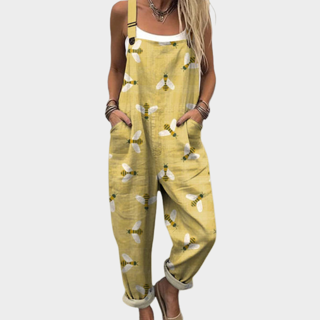 Bequeme bedruckte Latzhose – Modell 30C40E – Produktansicht 1
