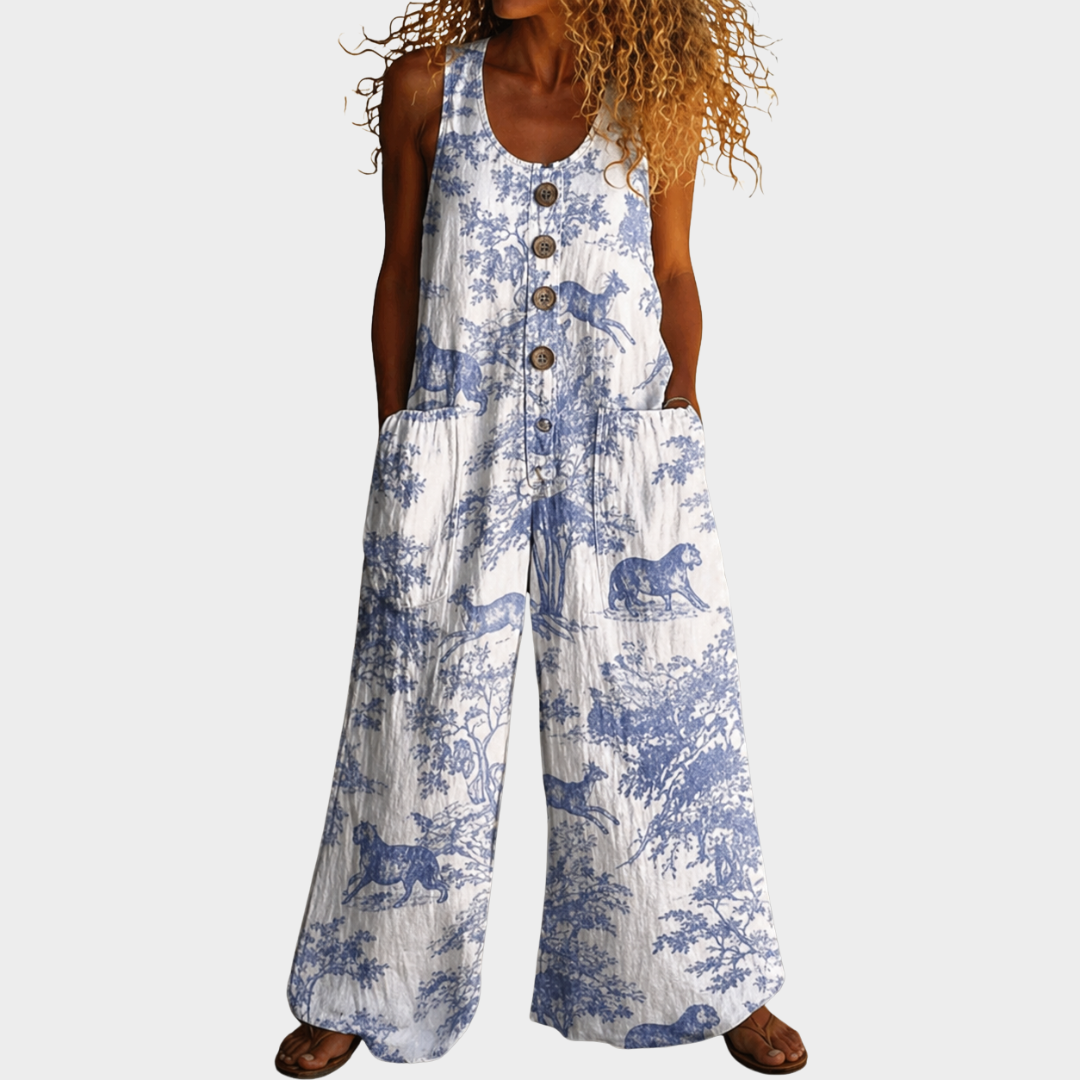 Lilo – Fließender bedruckter Jumpsuit – Produktansicht 1