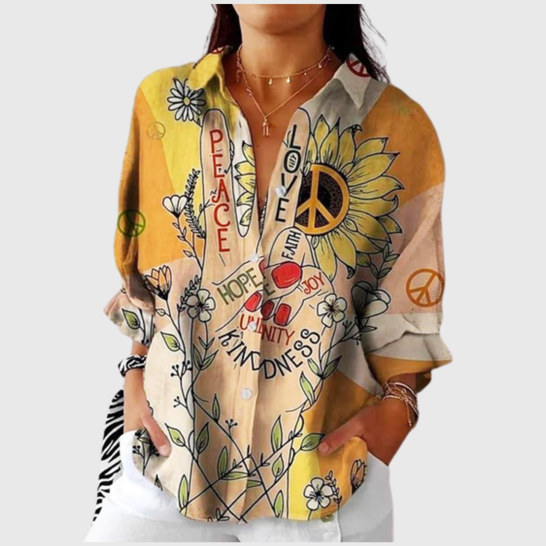 Senta – Leichte farbenfrohe Bluse mit Print – Produktansicht 1