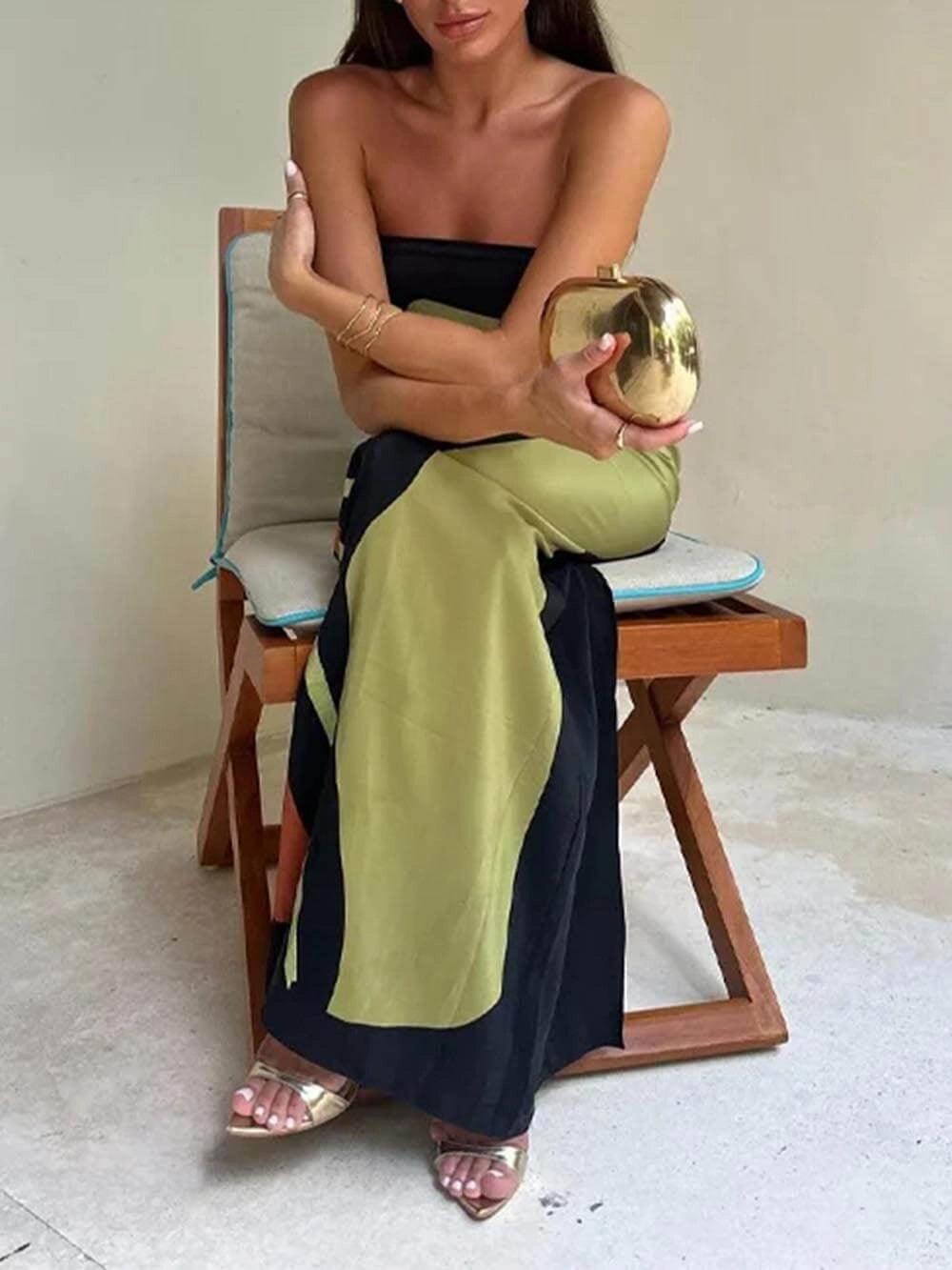 Ursula – Maxi-Abendkleid mit Print ärmellos aus Stil costiero – Produktansicht 2