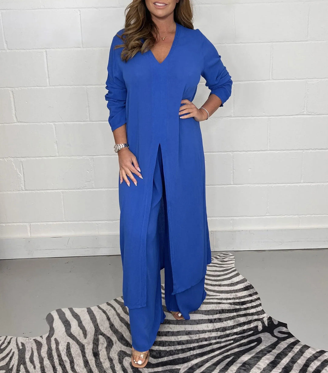 Zweiteiliges Damen Set mit weiter Hose – Trendig & Luftig – Cosima