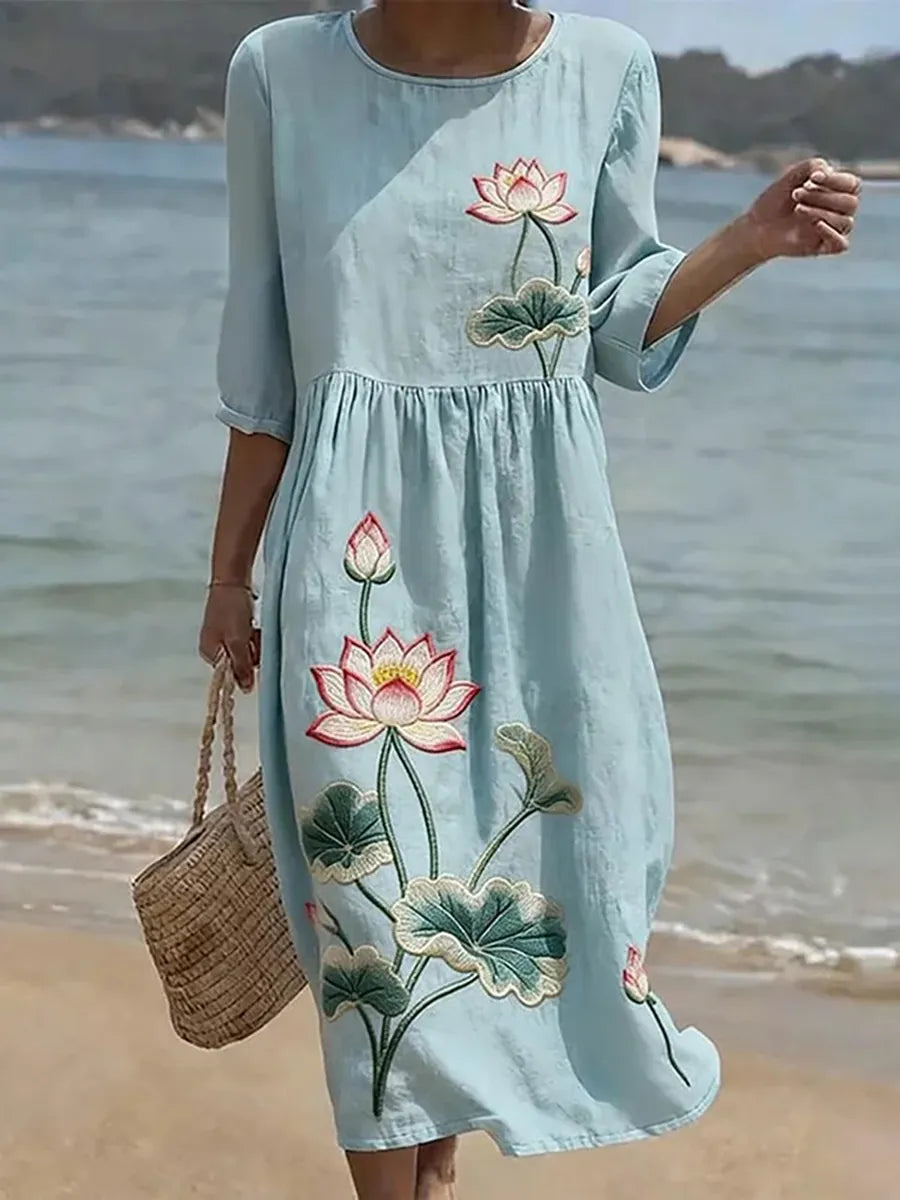 Magdalena – Legeres Damenkleid mit Blumenmuster – Produktansicht 1