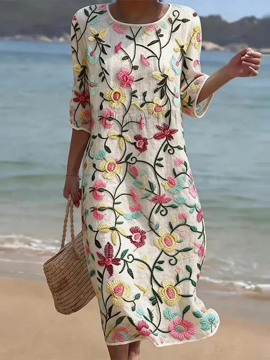 Marlene – Legeres Damenkleid mit Blumenmuster – Produktansicht 1