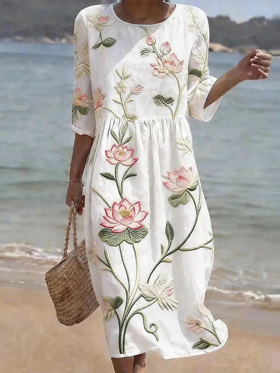 Helene – Legeres Damenkleid mit Blumenmuster – Produktansicht 1