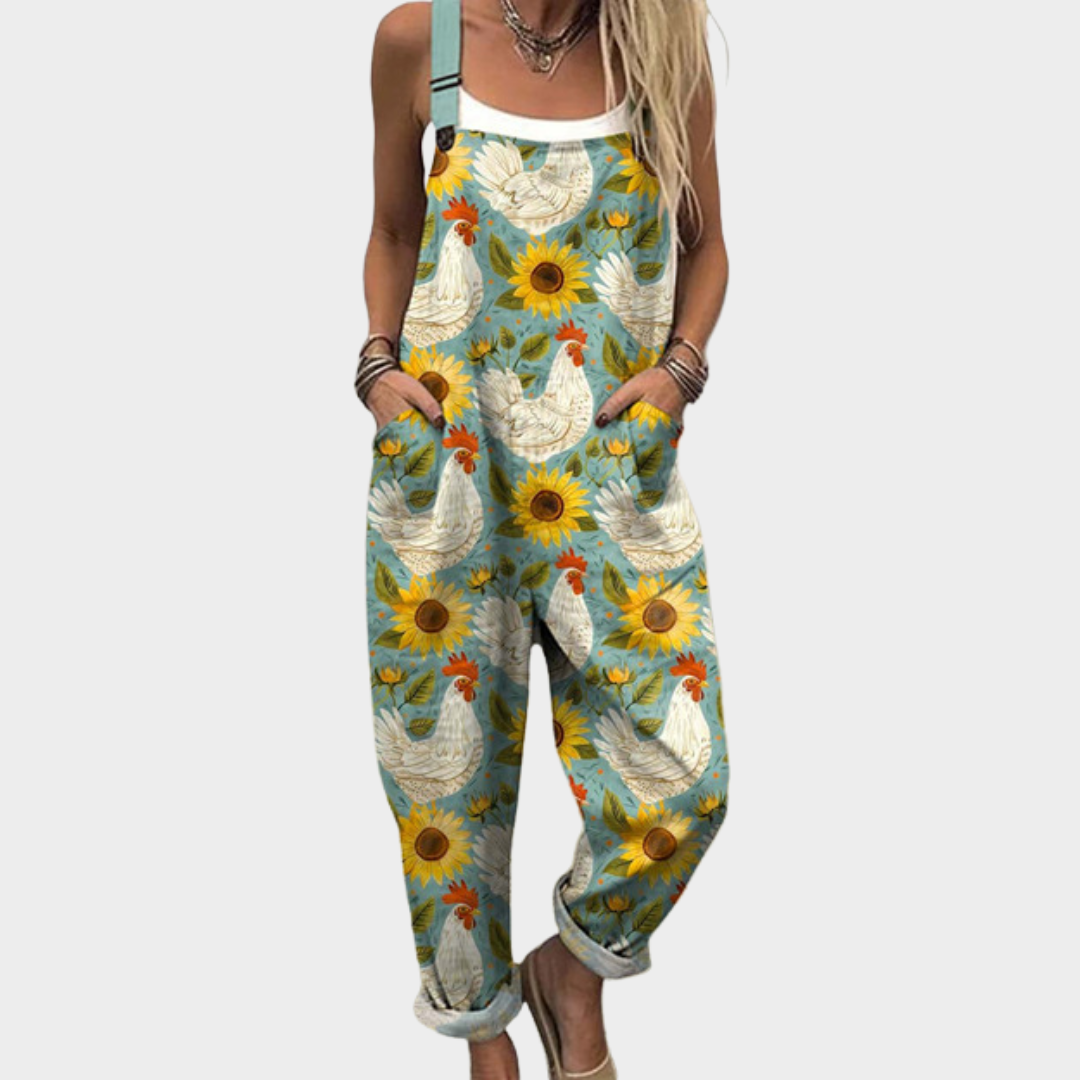 Bequeme bedruckte Latzhose – Modell 43DA4A – Produktansicht 1