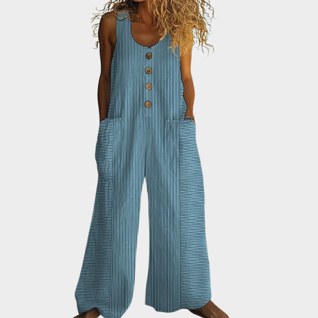 Lenja – Fließender bedruckter Jumpsuit – Produktansicht 1