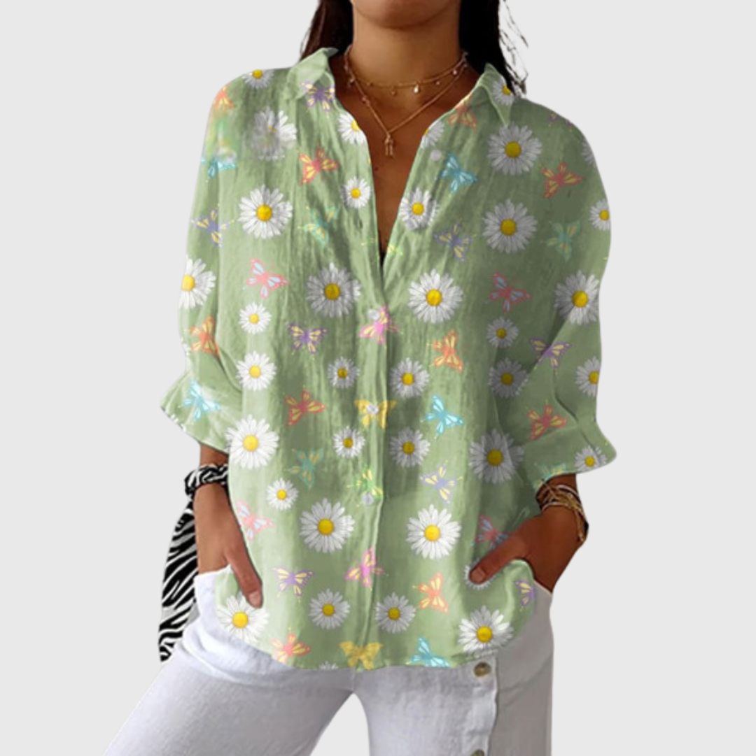 Nina – Leichte farbenfrohe Bluse mit Print – Produktansicht 1