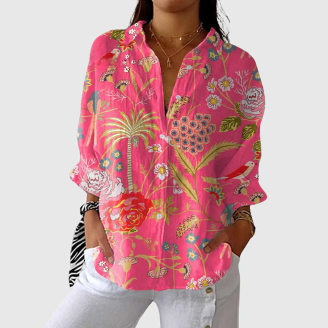 Yvonne – Leichte farbenfrohe Bluse mit Print – Produktansicht 1