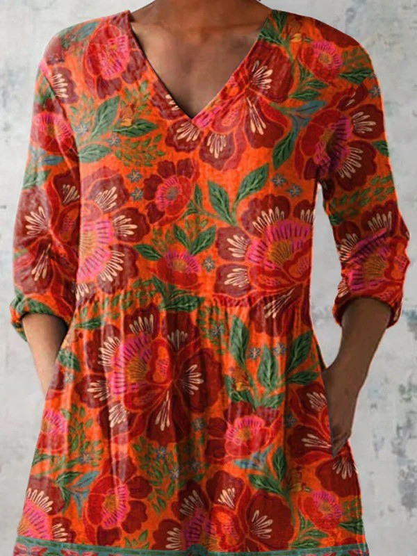 Cordula – Lange Bluse mit V-Ausschnitt – Produktansicht 2