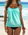 Sophie – Einfarbiger Tankini mit Leopardendruck – Produktansicht 1