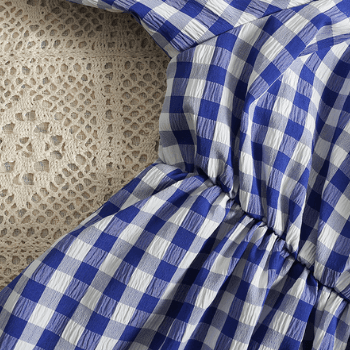 Modisches Damenkleid mit Karree-Ausschnitt & Puffärmeln – Selina