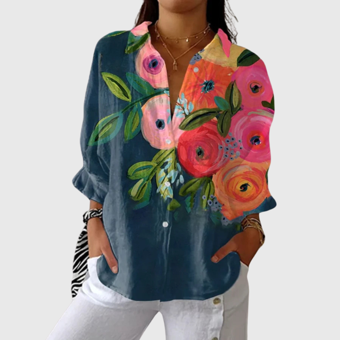 Lisbeth – Leichte farbenfrohe Bluse mit Print – Produktansicht 1