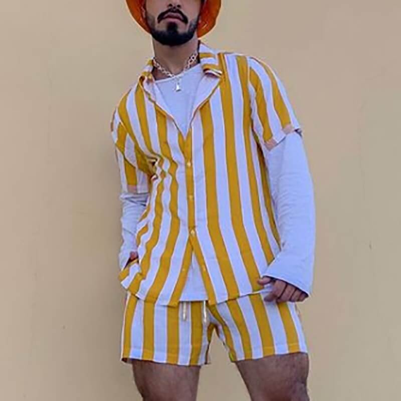 Stylisches Herren Sommer-Set mit Streifenmuster - StreifenFrisch
