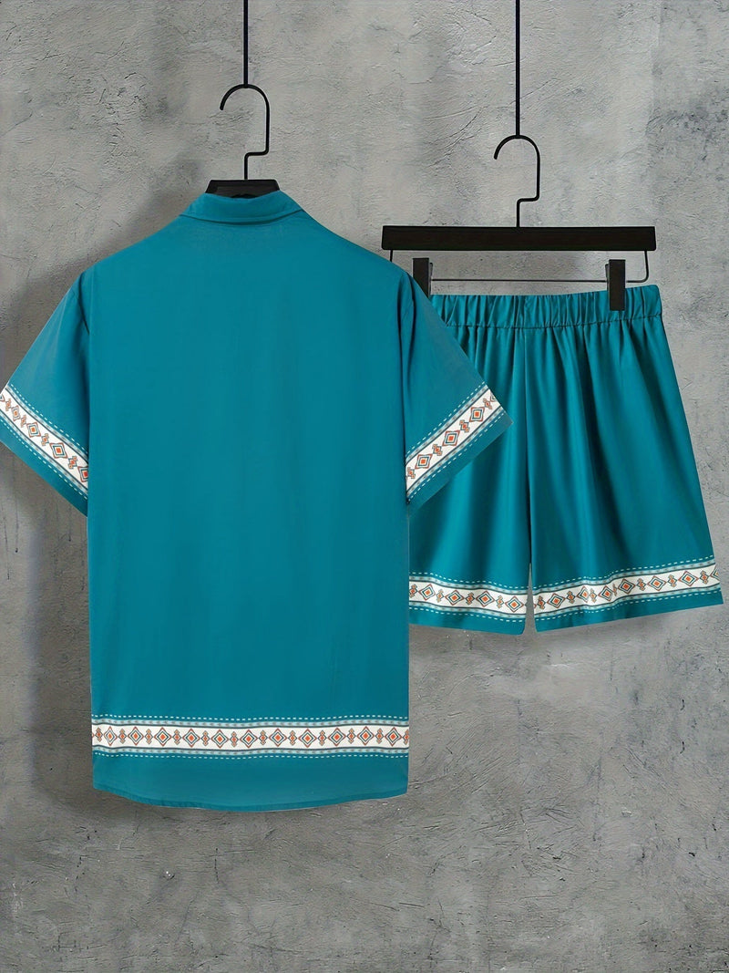 Boho Sommer Set Herren Zweiteilig Shirt und Shorts entspannt - Malik