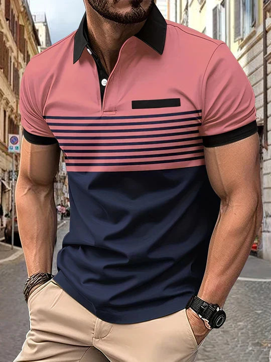 Gestreiftes Sommer-Polohemd für Herren – Damian