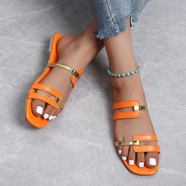 Damen Flache Sommer-Sandalen mit Offener Zehe – Avianne