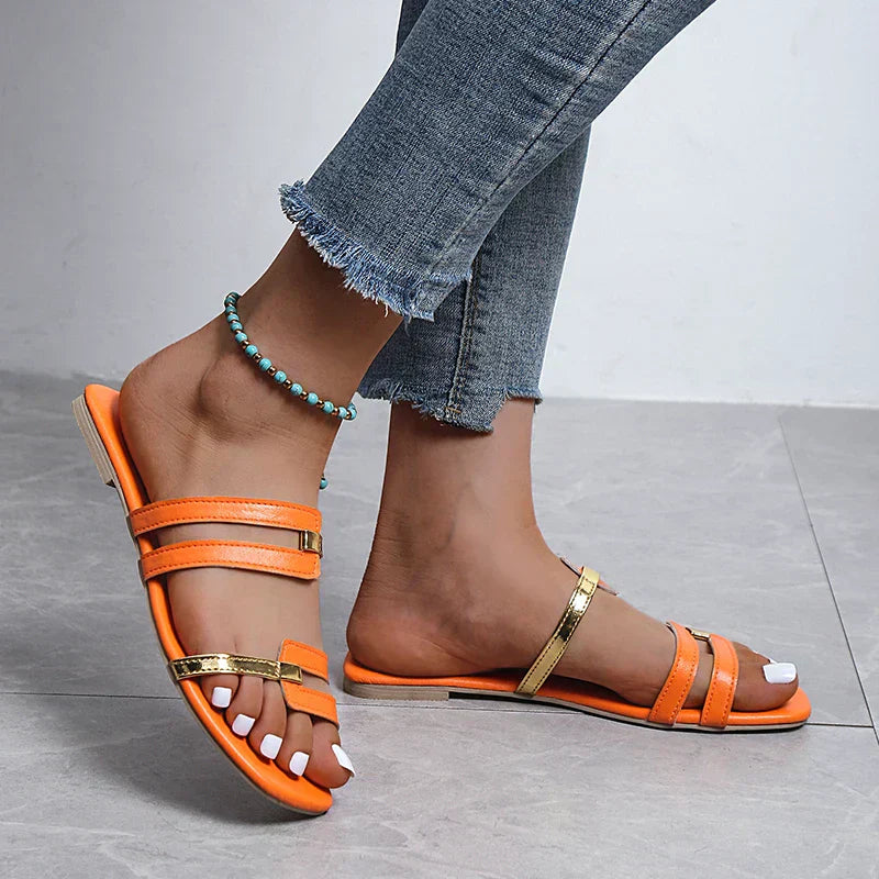 Damen Flache Sommer-Sandalen mit Offener Zehe – Avianne